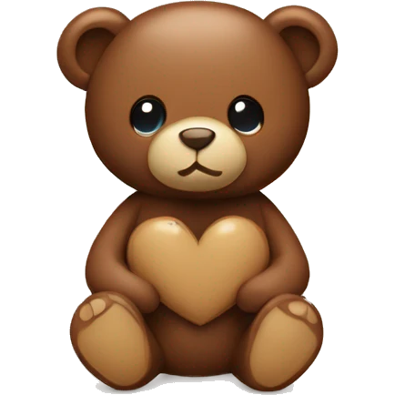 Brown heart with a teddy bear emoji