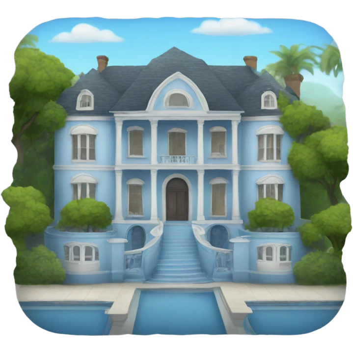 A blue mansion  emoji
