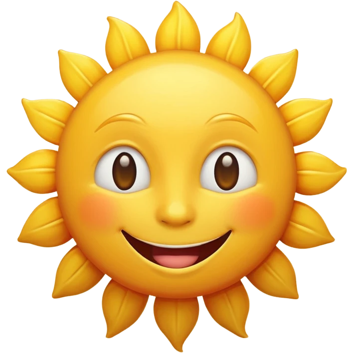 smiling sun emoji, simple and cheerful emoji