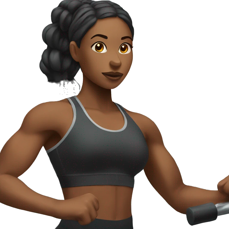 Black woman working out emoji