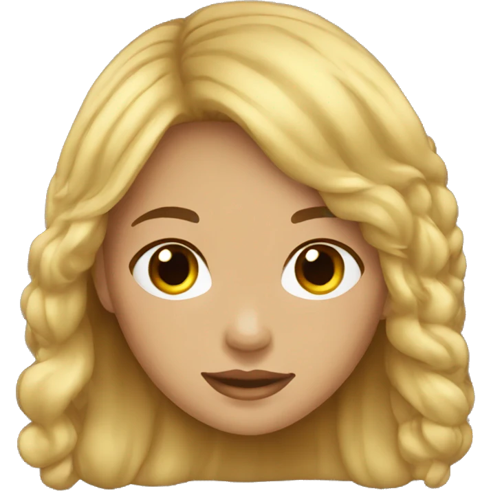 light skin girl long dark brown hairs. emoji