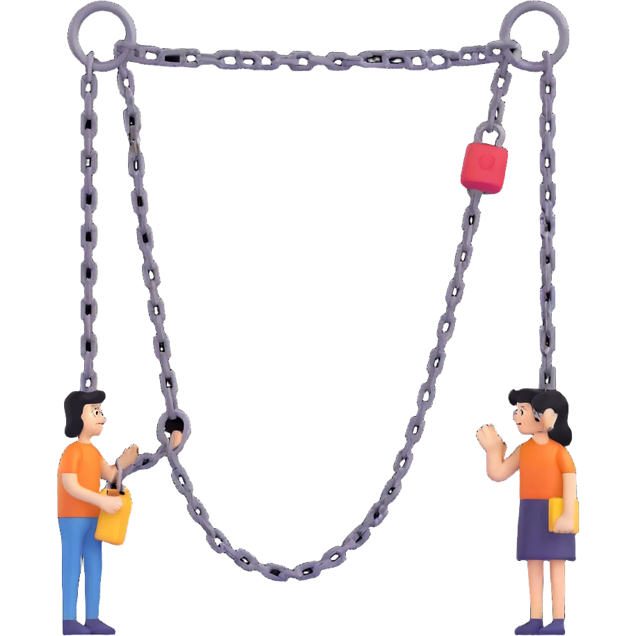 couple connected by a chain emoji