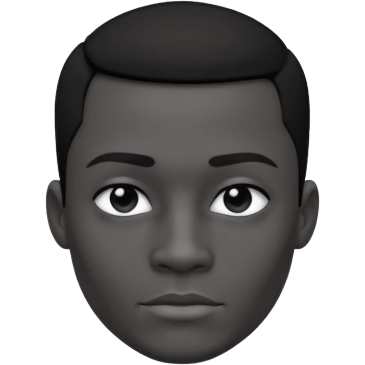 Male black white photo style head emoji