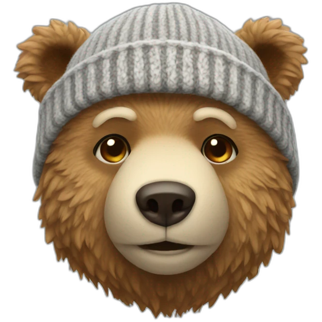 bear wearing a wool beanie emoji