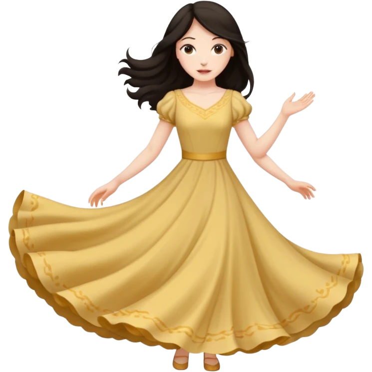 Long  Dark hair women twirling emoji