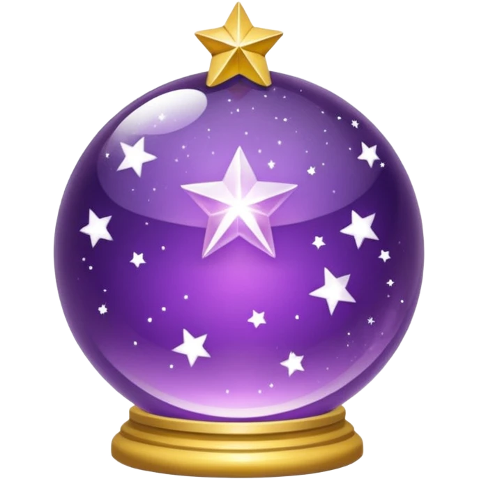Bola de cristal roxa com estrela dourada brilhante dentro emoji
