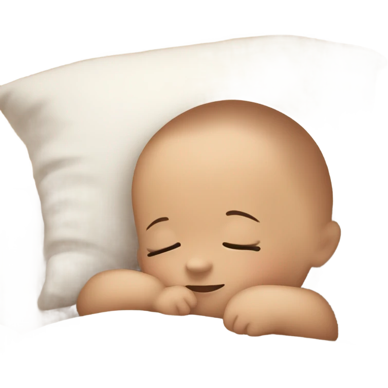 Baby sleeping with smile and drool emoji