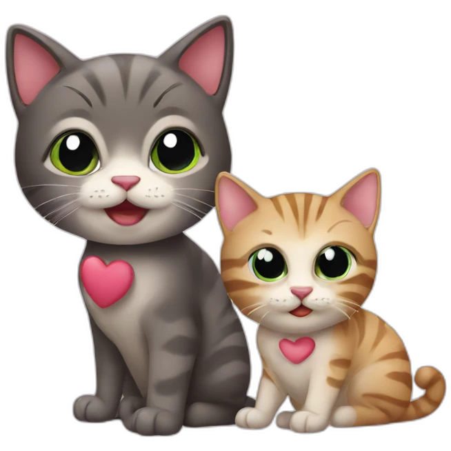 Cats in love emoji