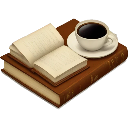 vintage tray with books and coffee  emoji