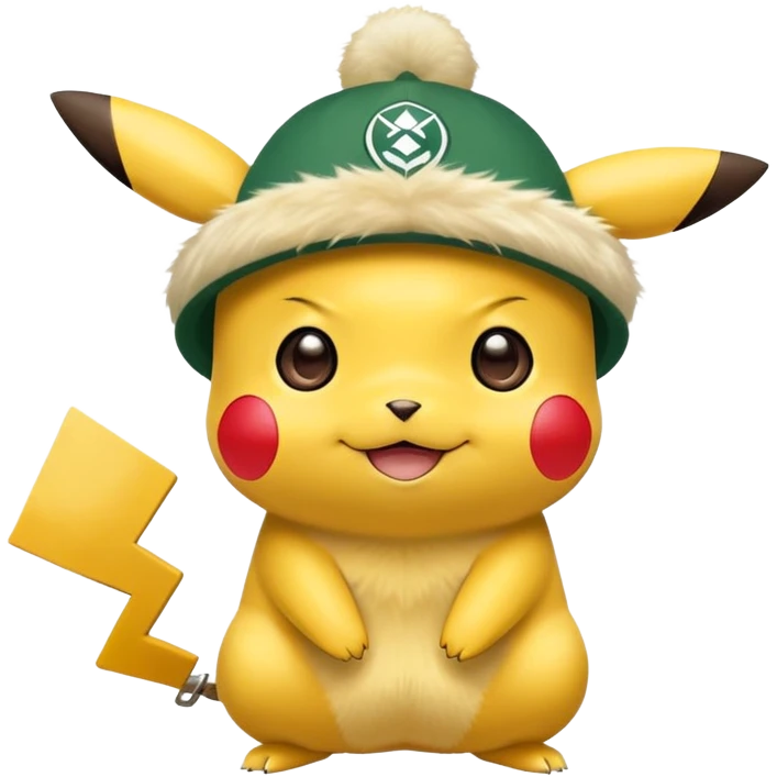 Pikachu with a MSU spartan hat emoji