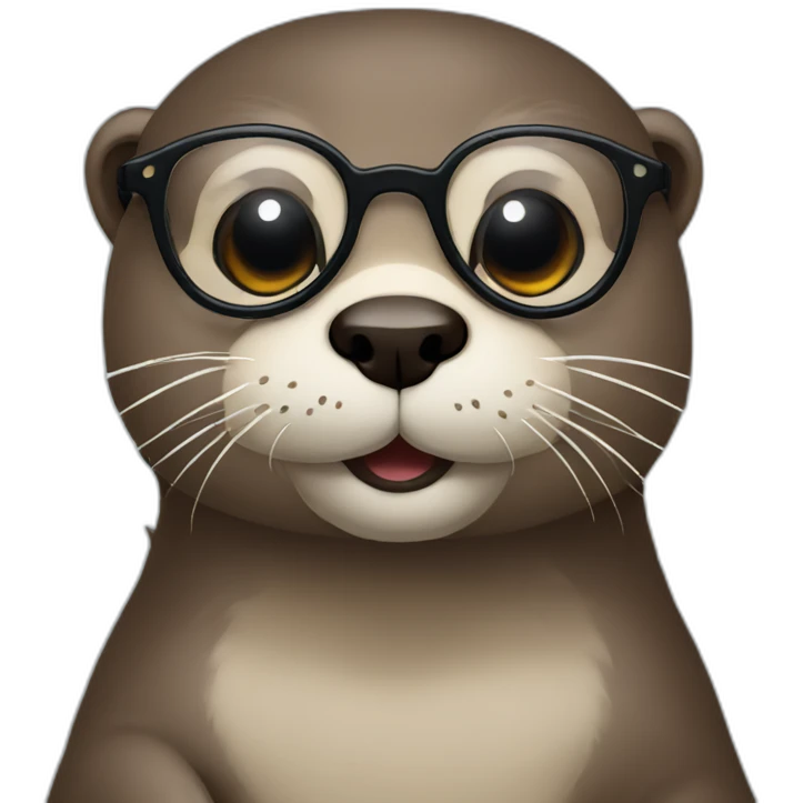 otter with glasses holding otter with glasses emoji