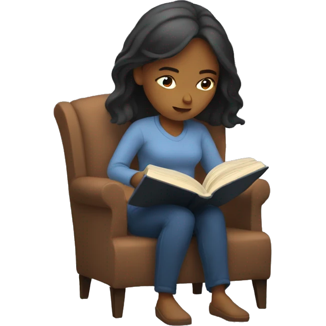 woman reading book, feeling bored emoji