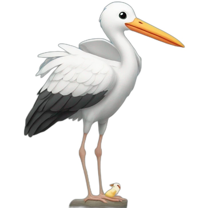 stork bringing baby emoji