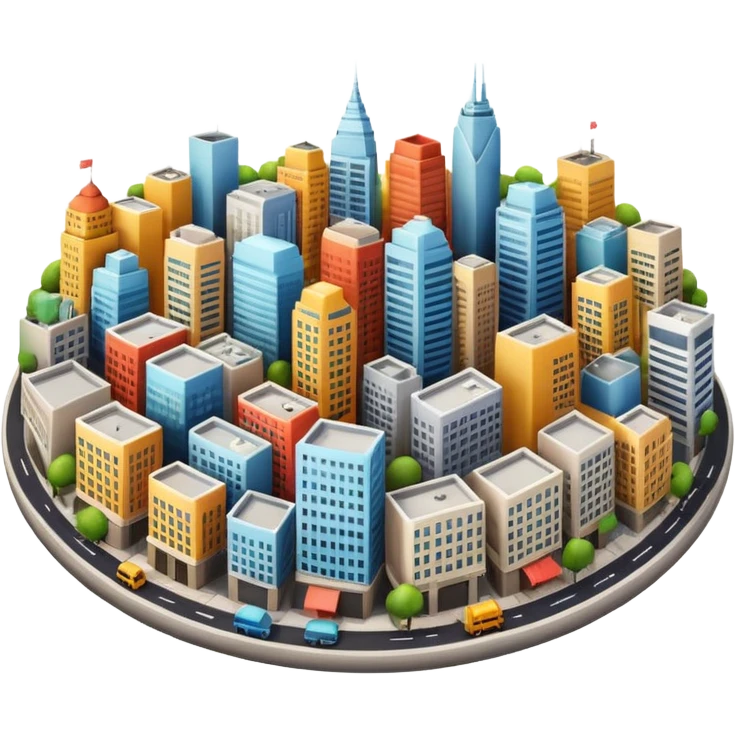 round emoji of a realistic city emoji