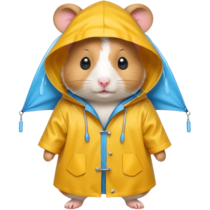 hamster wearing a raincoat emoji
