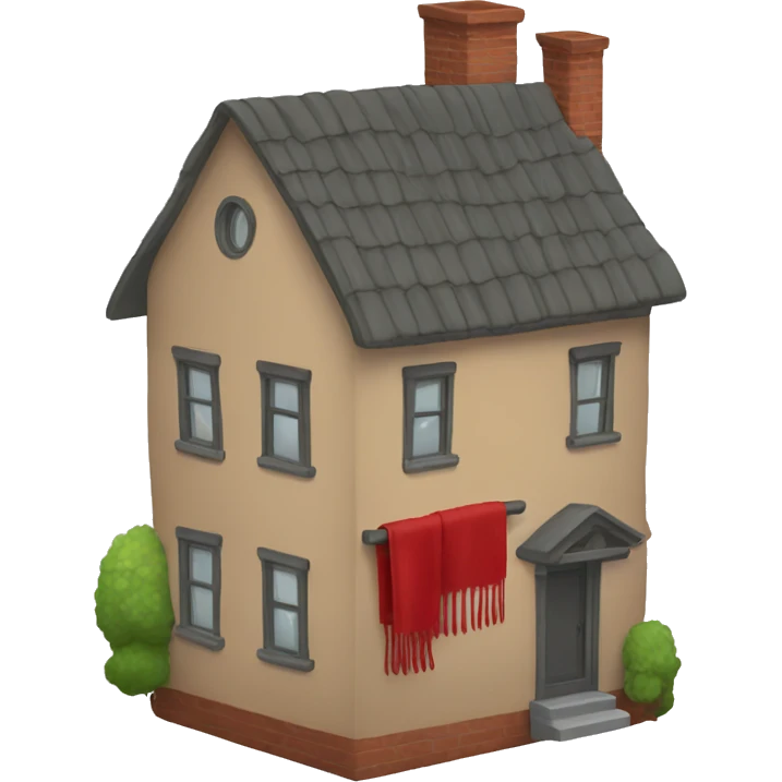 house with big scarf emoji