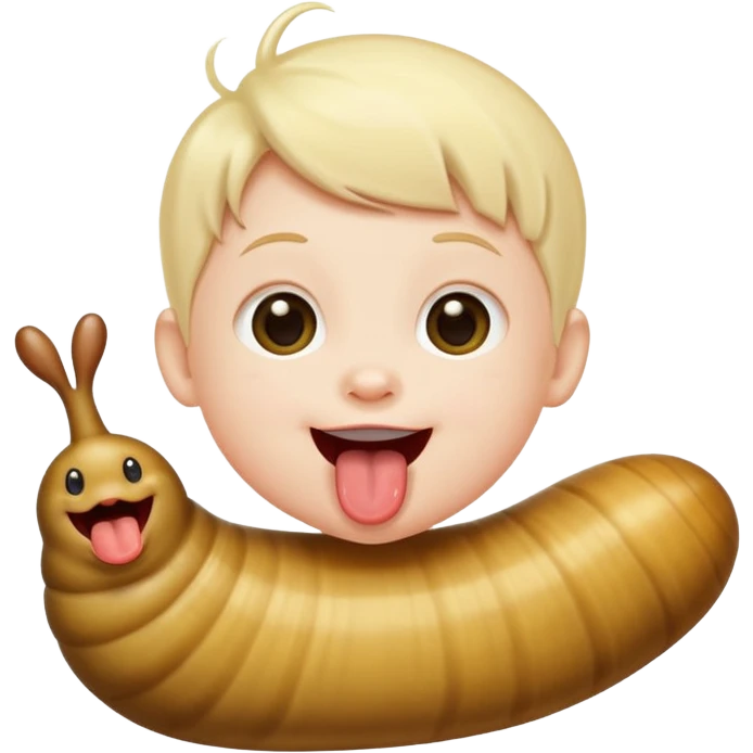 sticking out tongue like a slug toddler emoji