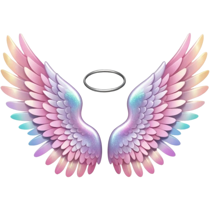 Tiny, mini, so small, soft pink, sparkly angel wings emoji