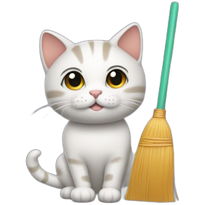 Cat with a broom emoji