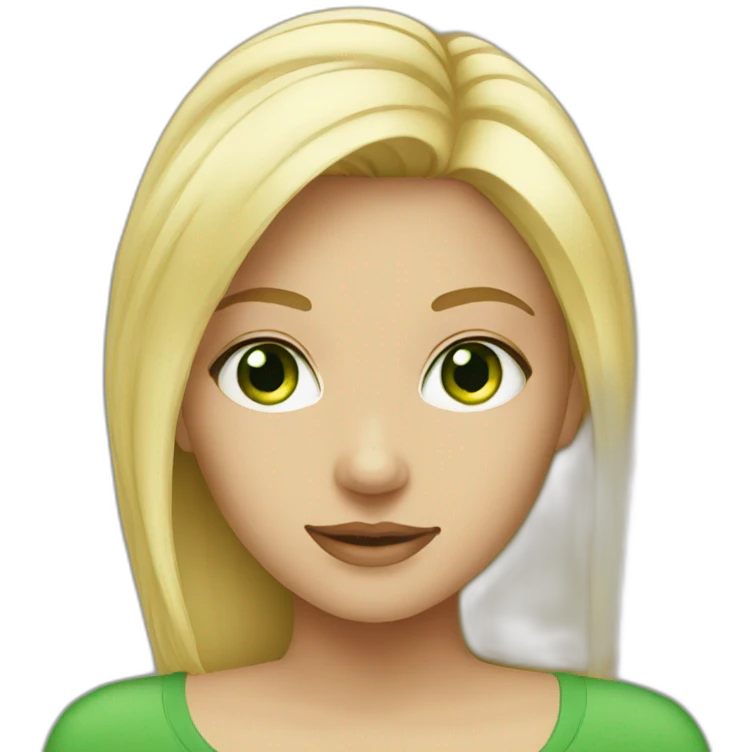 blonde girl with green eyes emoji