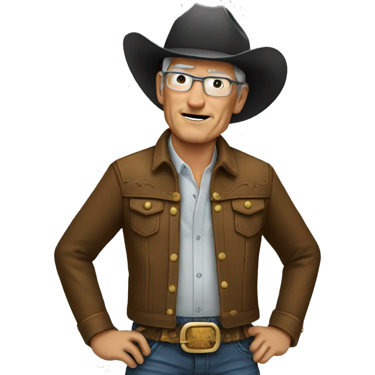 Tim Cook wearing cowboy  emoji