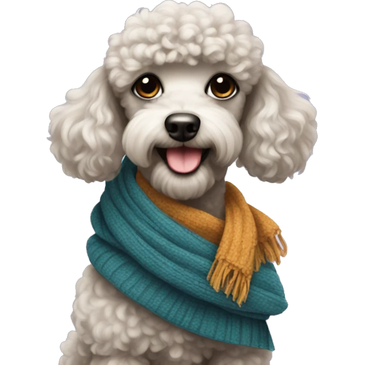 Poodle with scarf emoji