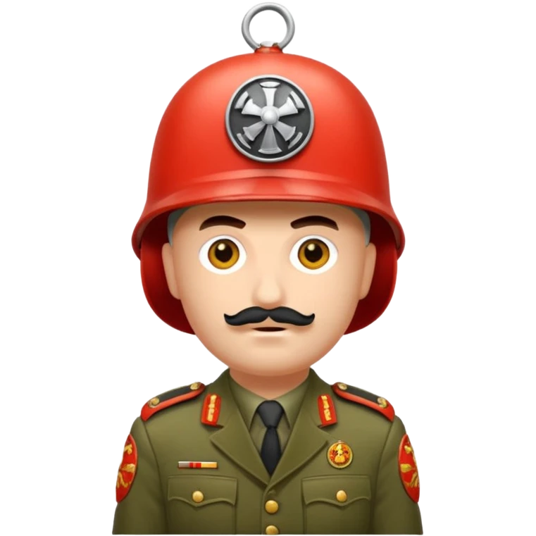 Eine Tomate mit Gesicht, armen, Beinen als Panzerkommandant emoji