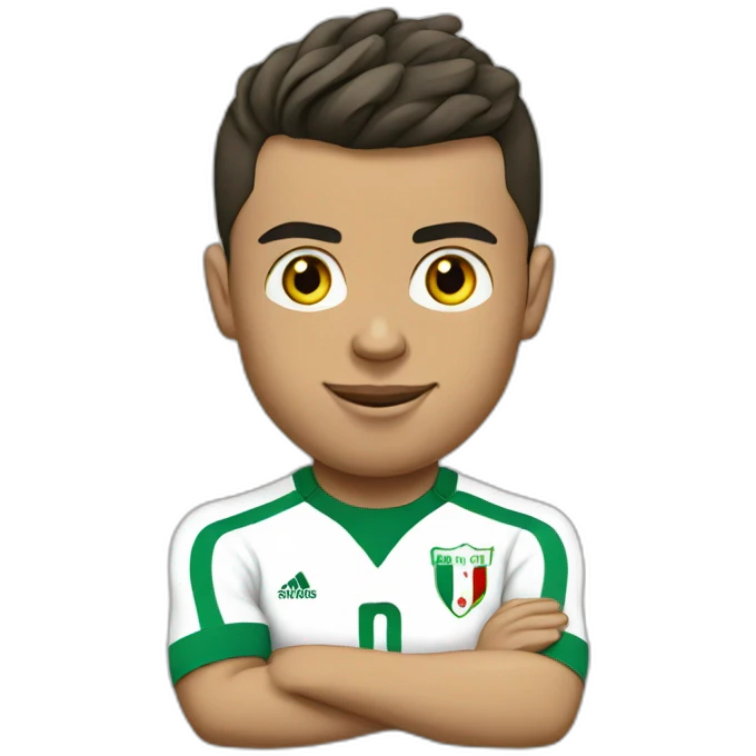 Ronaldo with a tee-shirt algeria emoji