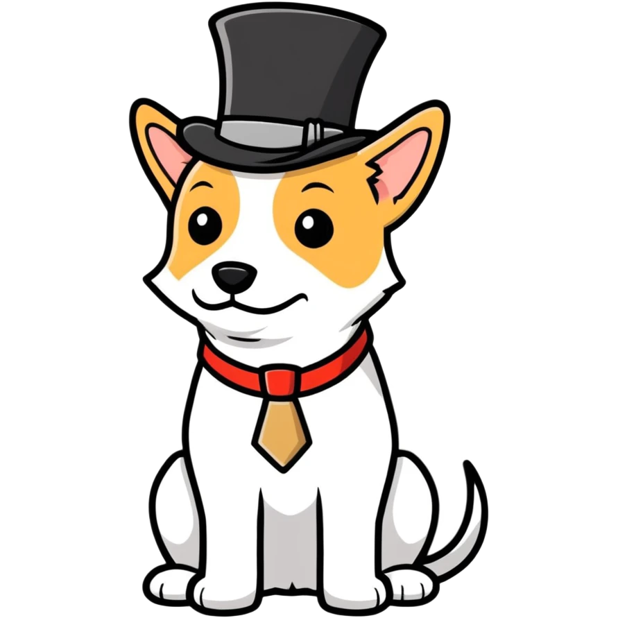 dog with tophat emoji