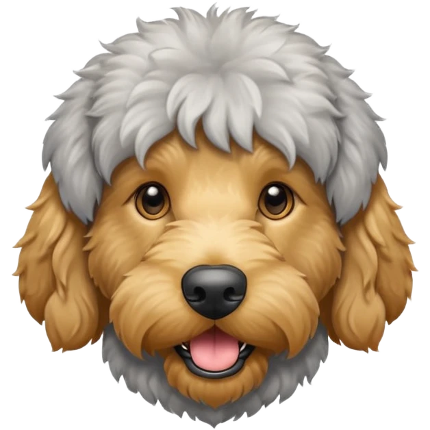 Grey golden doodle  emoji