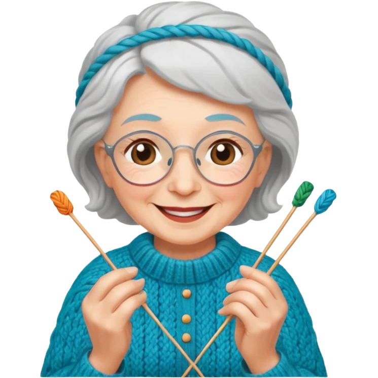 elderly women knitting emoji
