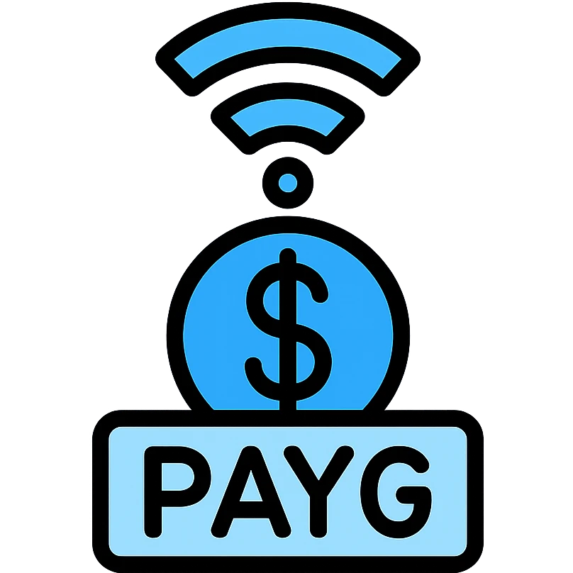Pay-as-you-connect icon, modern, shades of blue emoji