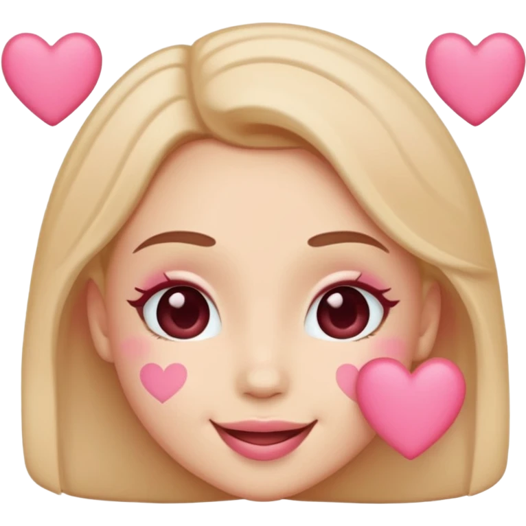 Kissy face with pink hearts emoji
