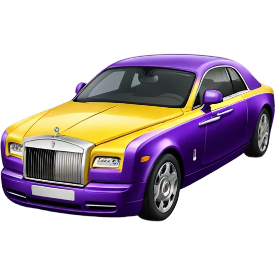 Purple and yellow Rolls-Royce emoji