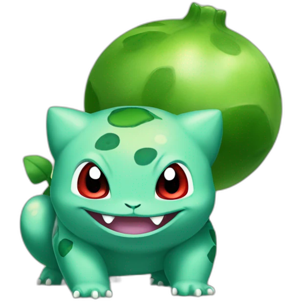 Bulbasaur with a pokeball emoji