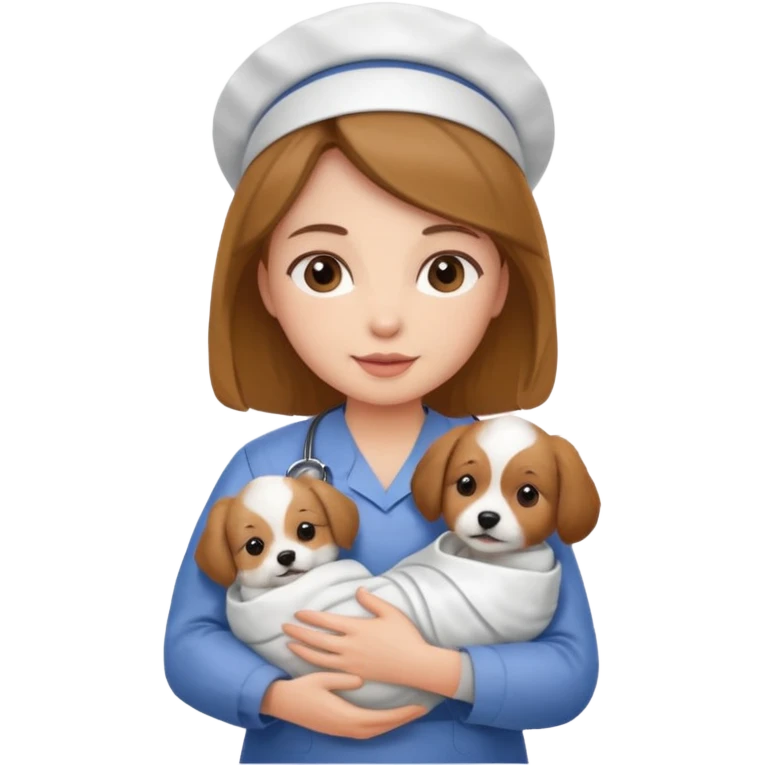 nurse holding baby dog emoji