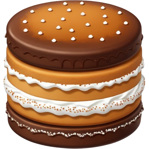 un alfajor de dulce de leche y chocolate emoji