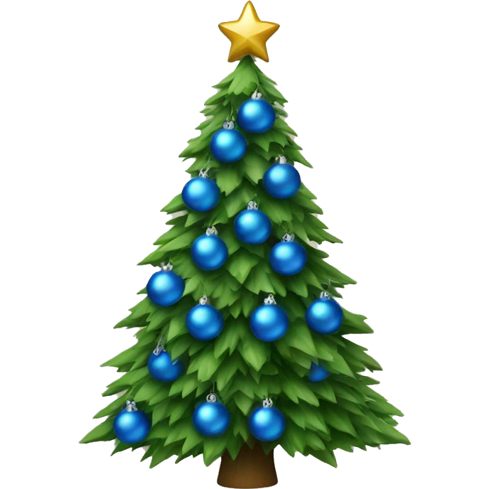Christmas tree with blue ornaments emoji