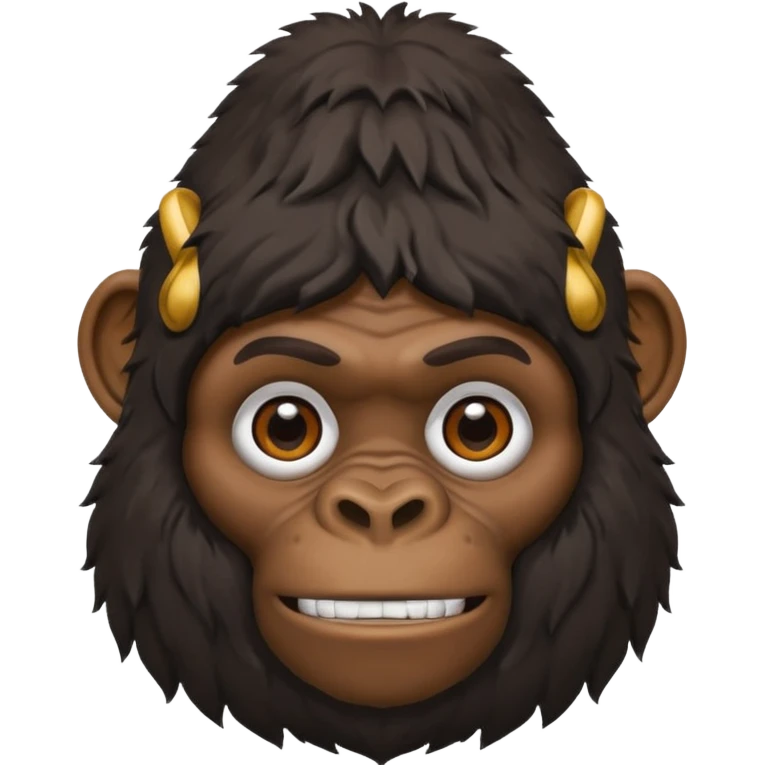 black men, with gorilla on his head emoji