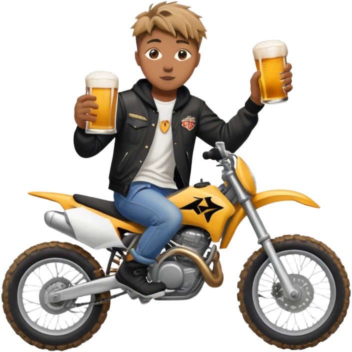 Juice wrld on a dirtbike with a beer emoji