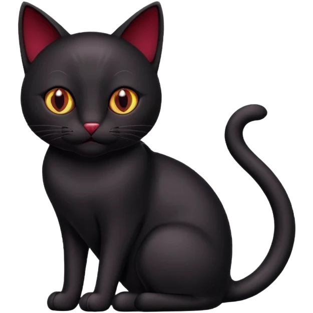 Black cat with burgundy node emoji