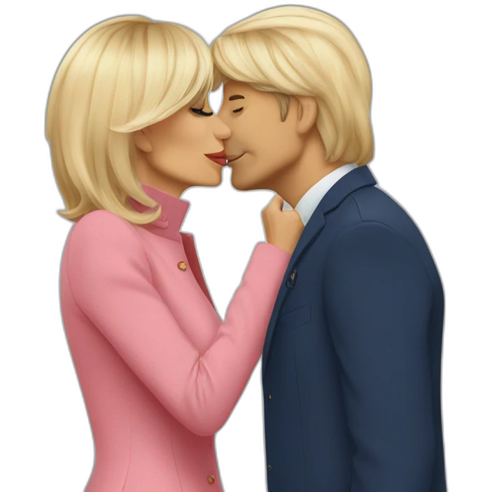 Brigitte Macron giving a kiss emoji