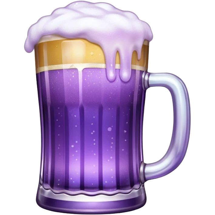 glitter cian and purple beer emoji