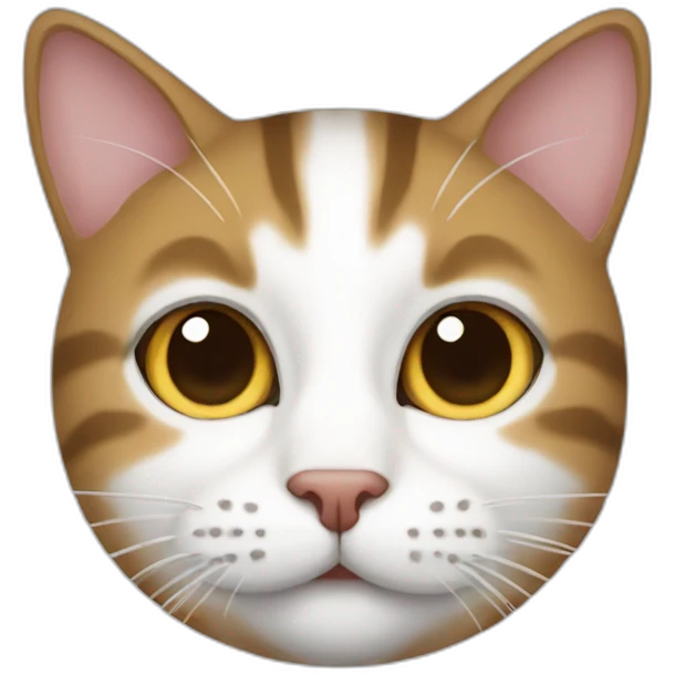 a tabby cat with a white face marking emoji