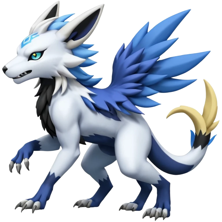 Garurumon-Zeraora-Renamon-Absol-fusion-hybrid-creature (full body emoji