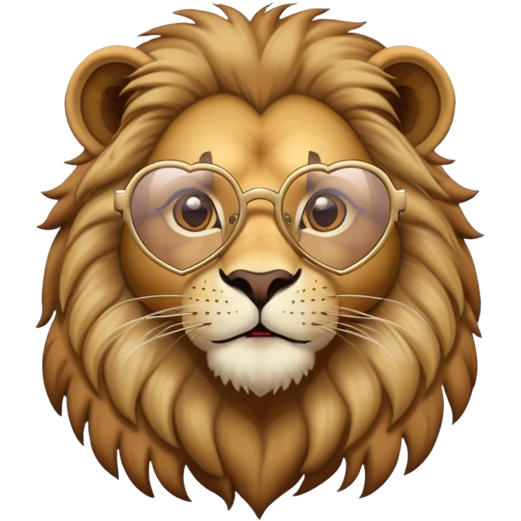 Lion with heart-shaped Glases  emoji