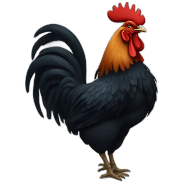 Huge black rooster emoji