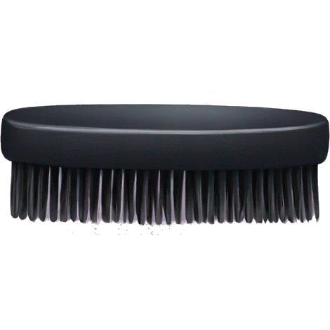 Black hairbrush emoji
