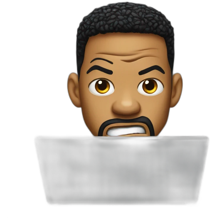 will smith angry behind is laptop emoji