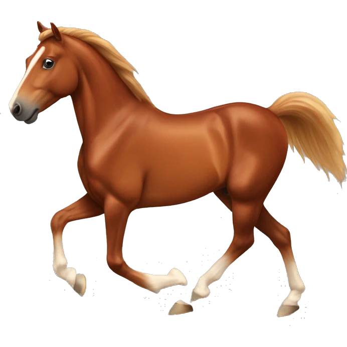Chestnut horse trotting emoji